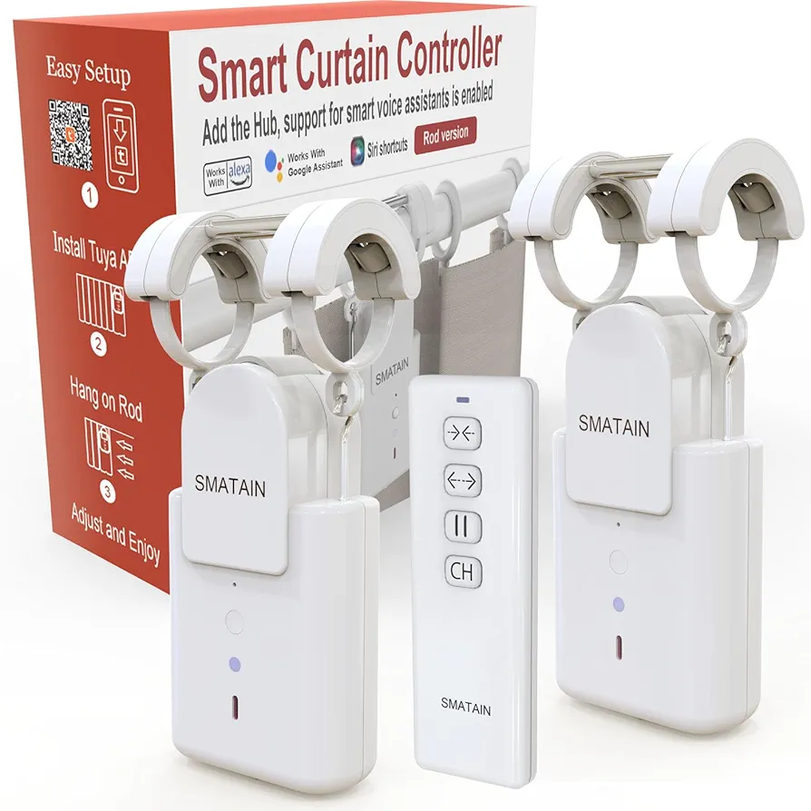 Automatic Curtain Opener Robot - Smart Curtains Home Device with Remote Control, Timer Switch, Voice Control, Manual Control