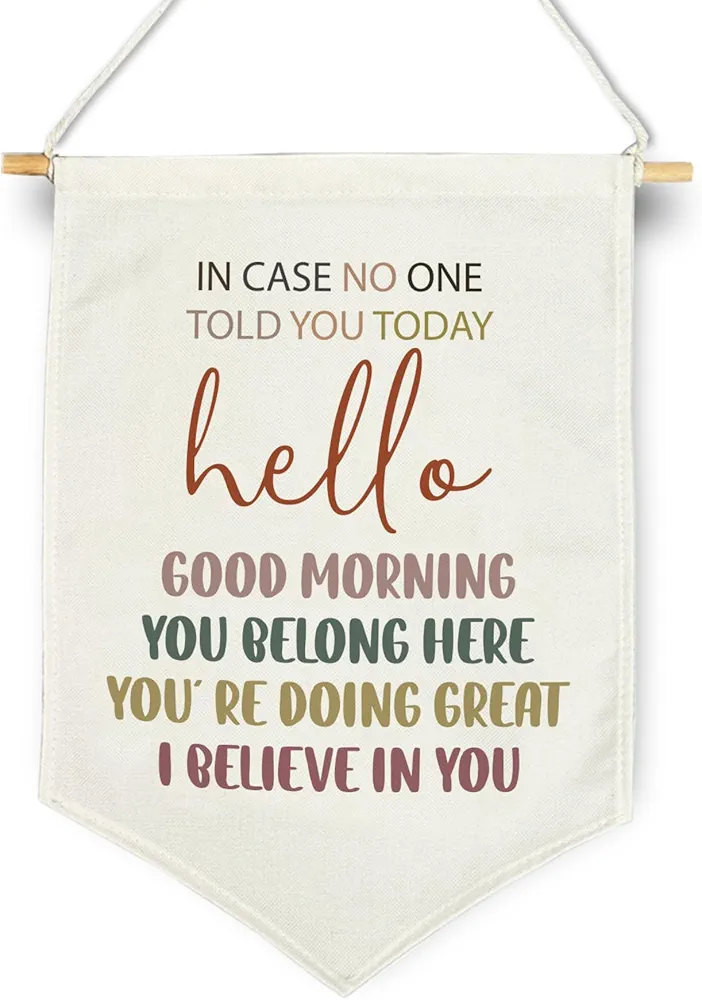 In Case No One Told You Today Hello Hanging Pennant Flag, Classroom Decor, Back to School Wall Hanging Banner, Positivity Gifts for Kids, Teacher Gifts