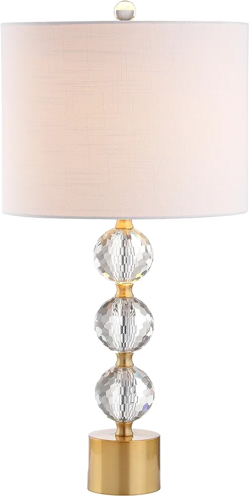 JONATHAN Y JYL5017A Ashley 25.25" Crystal LED Table Lamp Glam Transitional Bedside Desk Nightstand Lamp for Bedroom Living Room Office College Bookcase LED Bulb Included, Clear/Brass Gold